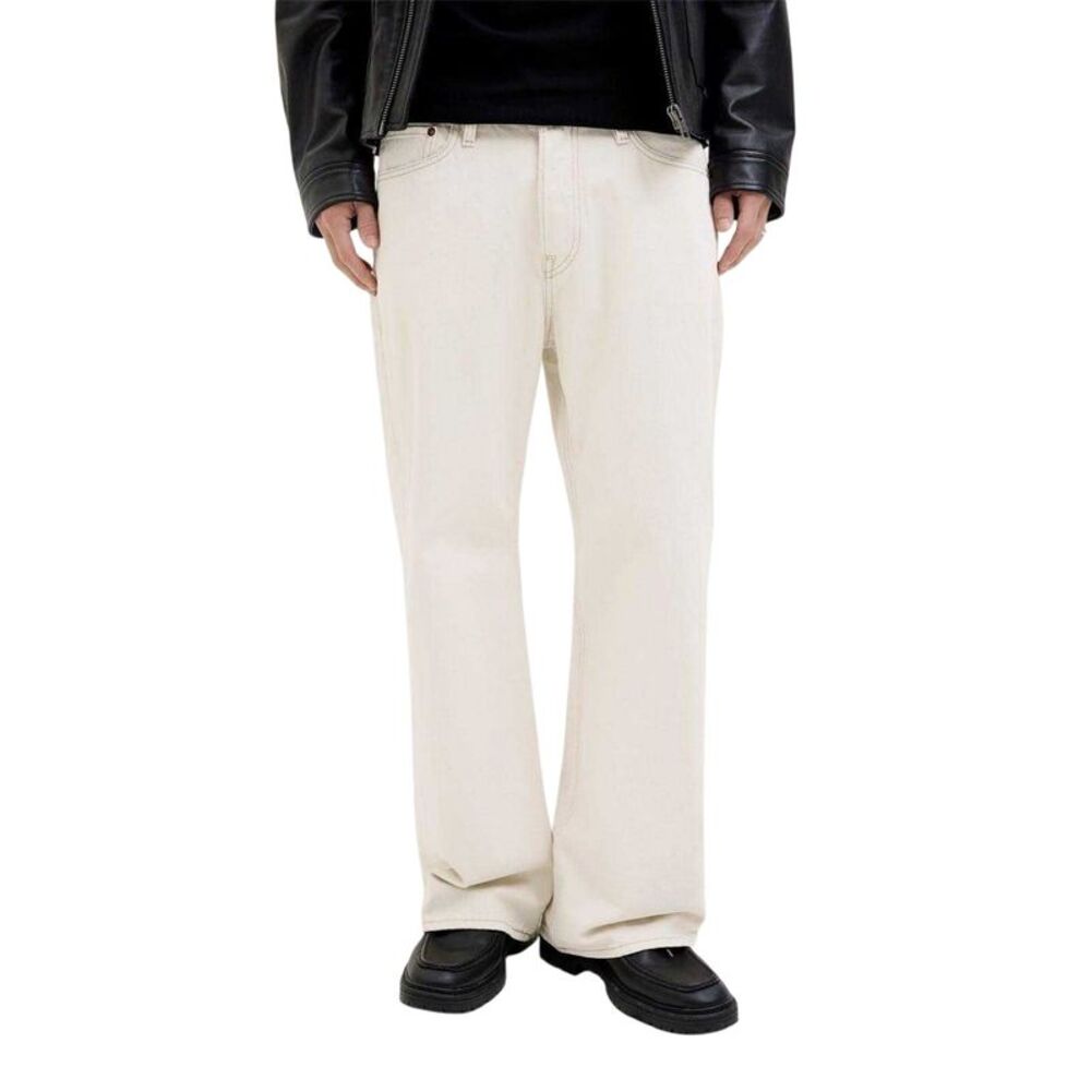 Jack And Jones Mens Cooper Relaxed Wide Leg Jeans / Ecru